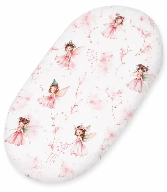 Prześcieradło bawełniane do wózka gondoli kosza Mojżesza Boho 75x35 cm -  Blossom Fairies