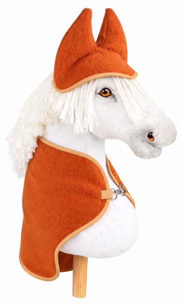 Zestaw dla Hobby Horse uniwersalny A4 i A5: polarowa derka + nauszniki – rudy