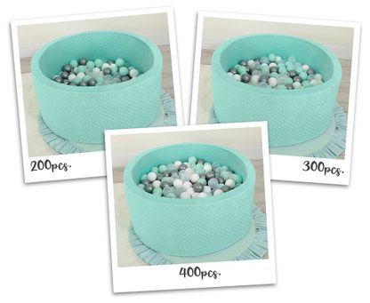 Suchy basen minky H-40 cm z piłkami 200szt.- miętowy