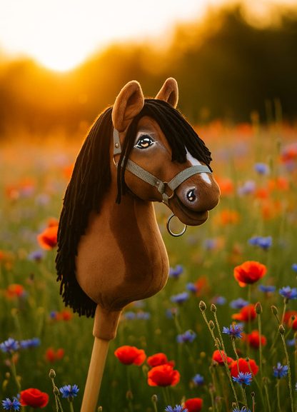 Hobby Horse Duży koń na kiju Premium - gniady A3