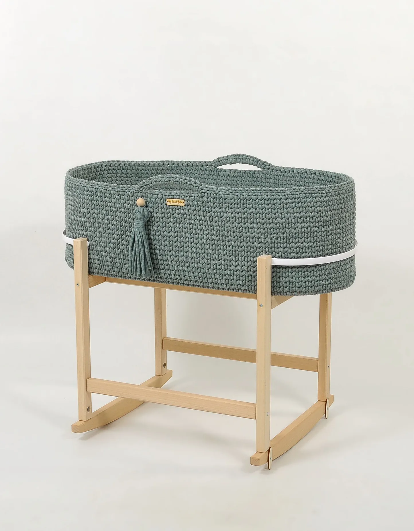 Kosz Mojżesza BOHO Handmade z kołyską - śmietanka