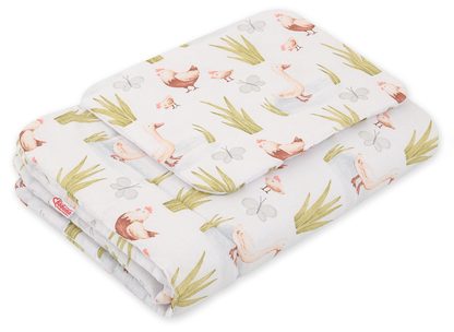 Komplet pościeli dla niemowląt z wypełnieniem 2-cz 75x100cm NEWBORN - misie niebieskie