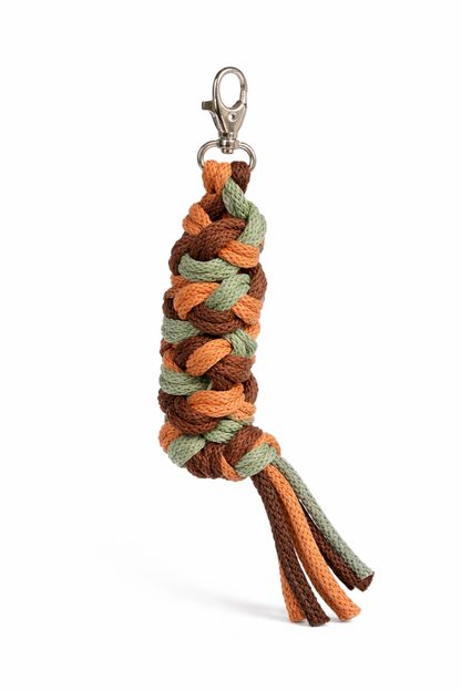 Uwiąz dla konia Hobby Horse pleciony ze sznurka – ciemny fiolet/ turkus/ terracota