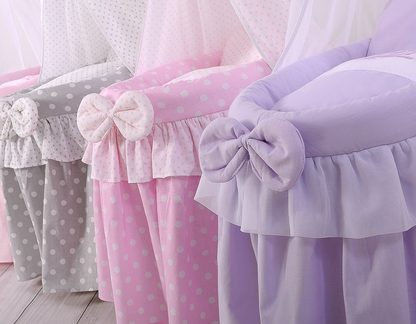 Wózek dla lalek Kosz Mojżesza dla lalek z budką LITTLE PRINCESS fioletowy