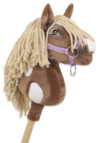 Hobby Horse Średni koń na kiju Premium beżowy western gniady z jasną grzywą A4
