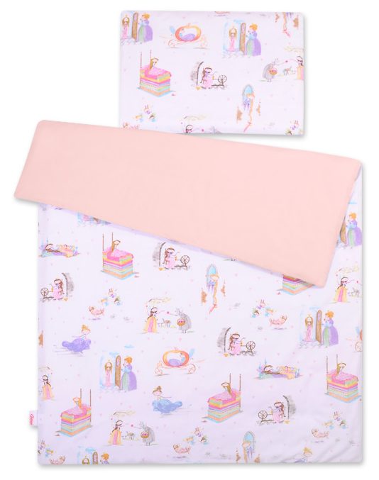 Dwustronna pościel dla dzieci 2-częściowa bawełniana 140x200 Junior - bajkowe księżniczki