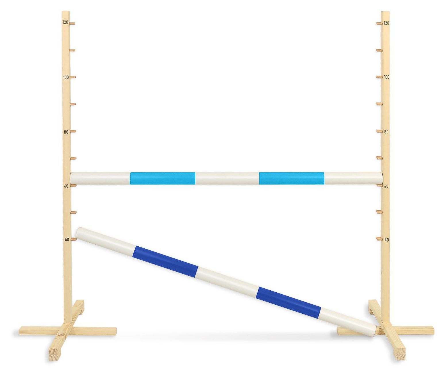 Przeszkoda skokowa do Hobby Horse 120cm, dwie belki - jasny niebieski i ciemny niebieski