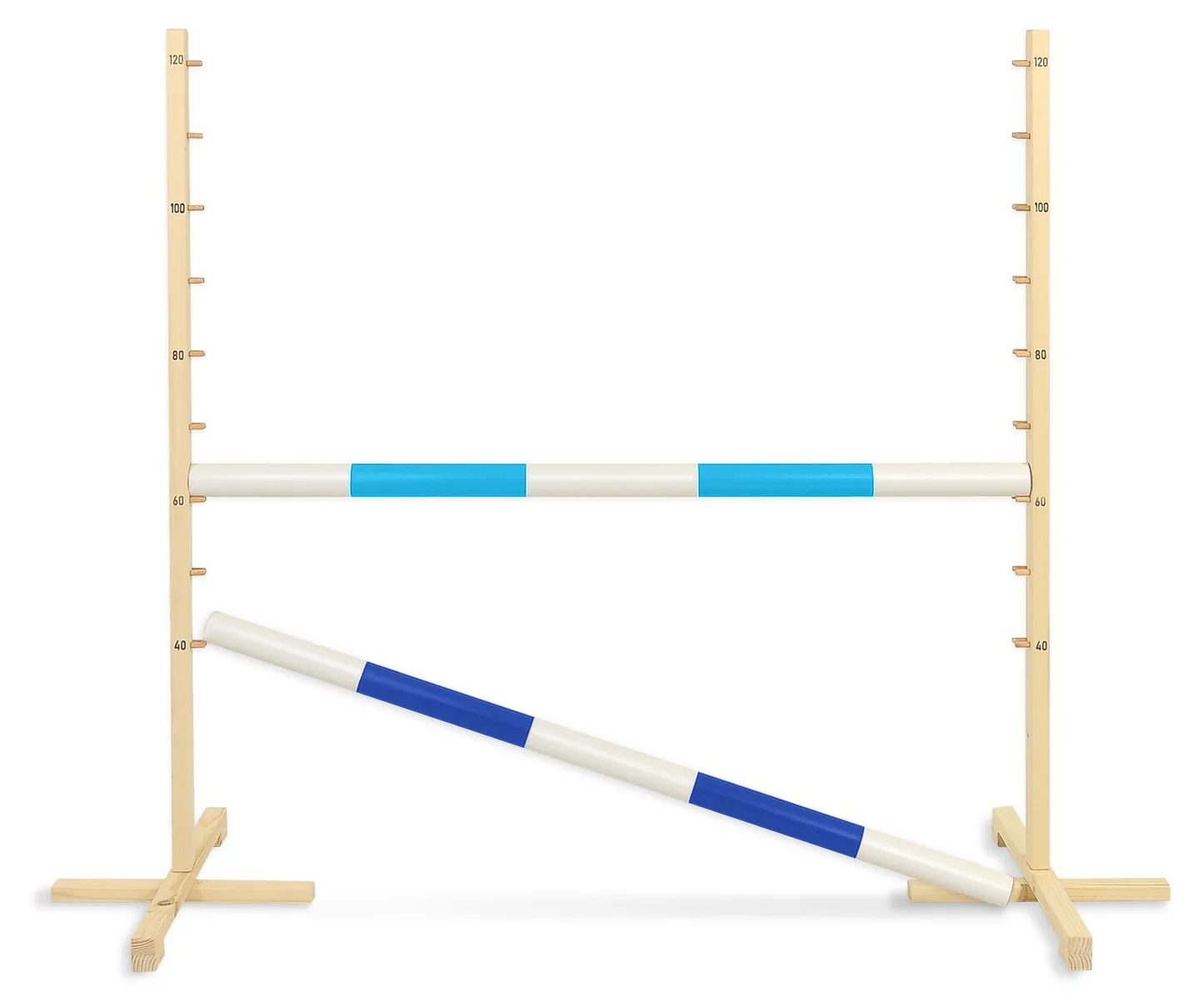 Przeszkoda skokowa do Hobby Horse 120cm, dwie belki - jasny niebieski i ciemny niebieski