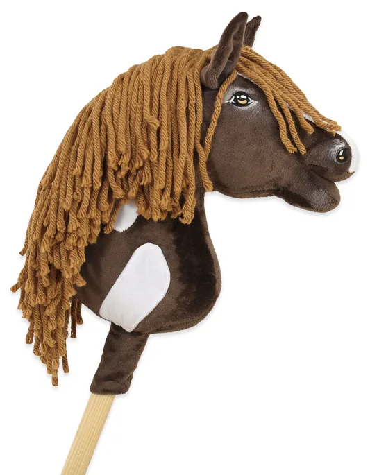 Hobby Horse Średni koń na kiju Premium brązowy western ciemnogniady z ciemną grzywą A4