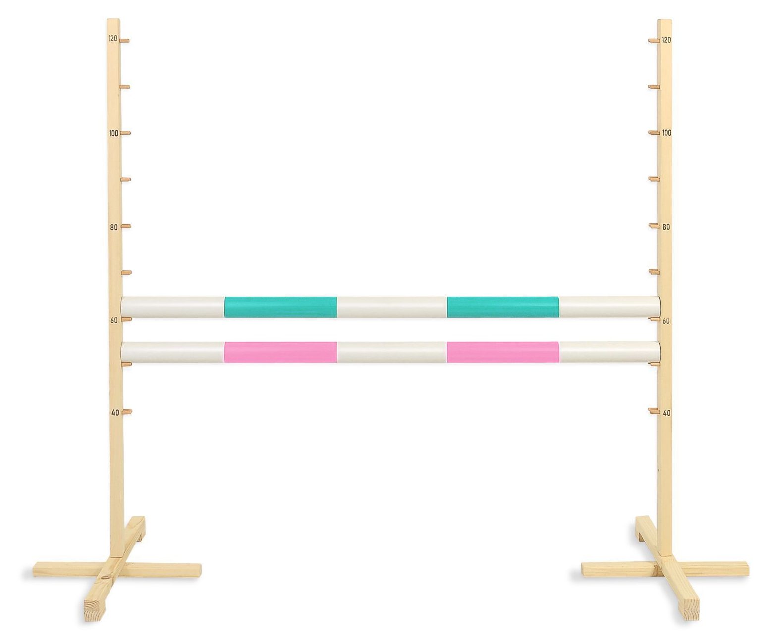 Przeszkoda skokowa do Hobby Horse 120cm, dwie belki - miętowa i jasny róż