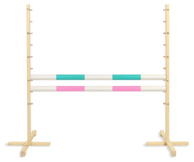 Przeszkoda skokowa do Hobby Horse 120cm, dwie belki - miętowa i jasny róż