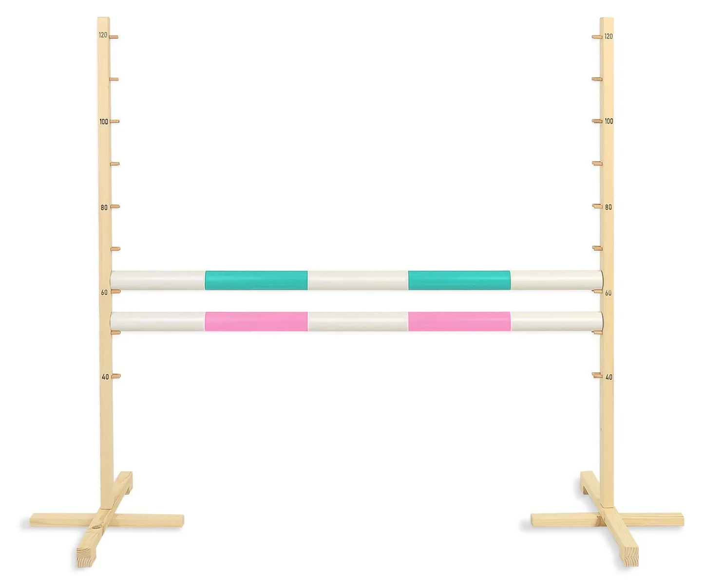 Przeszkoda skokowa do Hobby Horse 120cm, dwie belki - miętowa i jasny róż