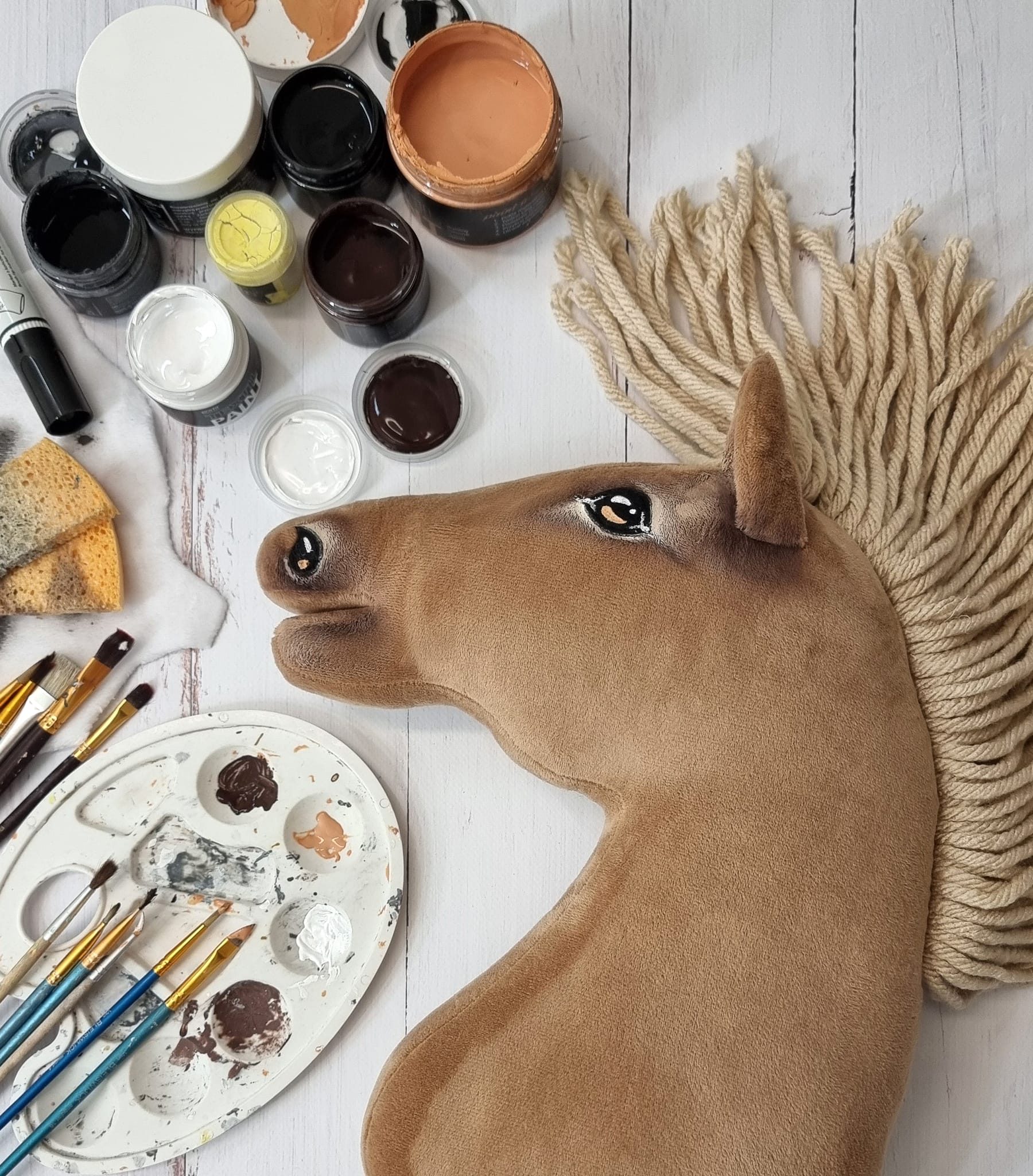 Hobby Horse Duży koń na kiju Premium - izabelowaty A3