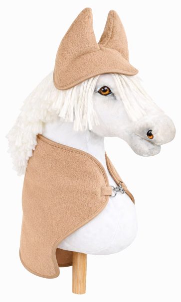Zestaw dla Hobby Horse uniwersalny A4 i A5: polarowa derka + nauszniki – camel
