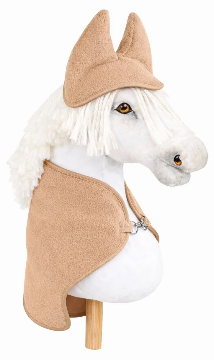 Zestaw dla Hobby Horse uniwersalny A4 i A5: polarowa derka + nauszniki – camel