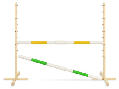 Przeszkoda skokowa do Hobby Horse 160cm, h-120 cm, dwie belki - niebieska i żółta