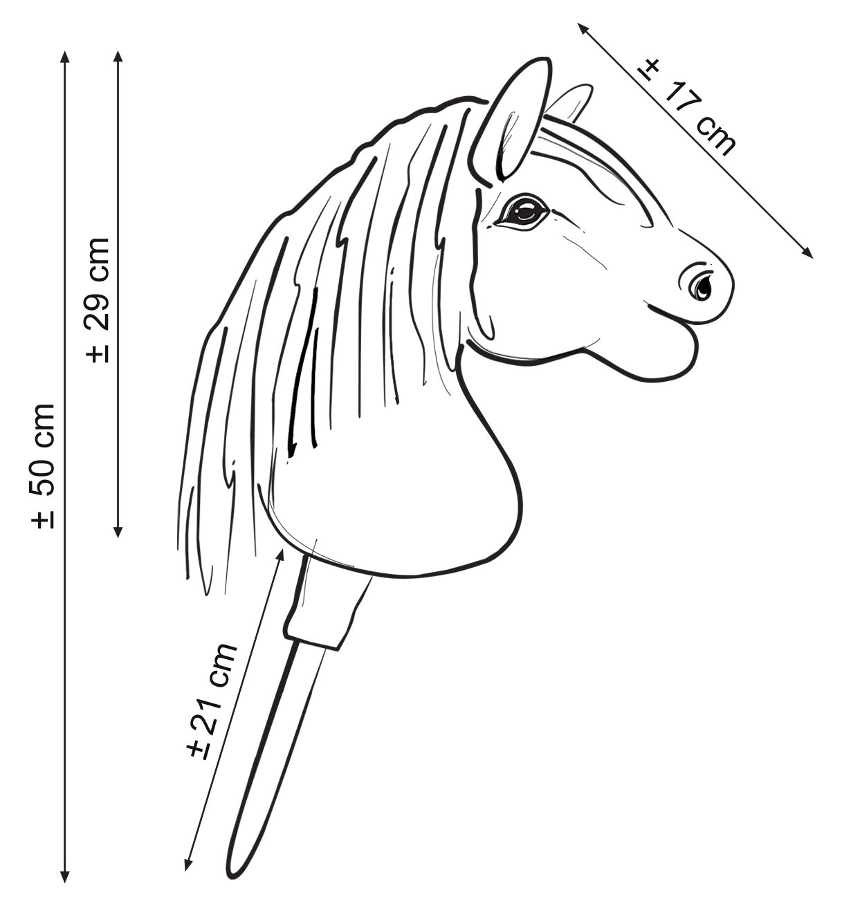 Hobby Horse Mały koń na kiju Premium ciemnobrązowy ciemogniady A5