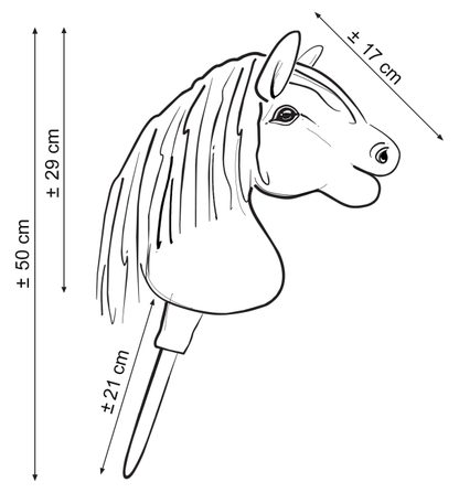 Hobby Horse Mały koń na kiju Premium ciemnobrązowy ciemogniady A5