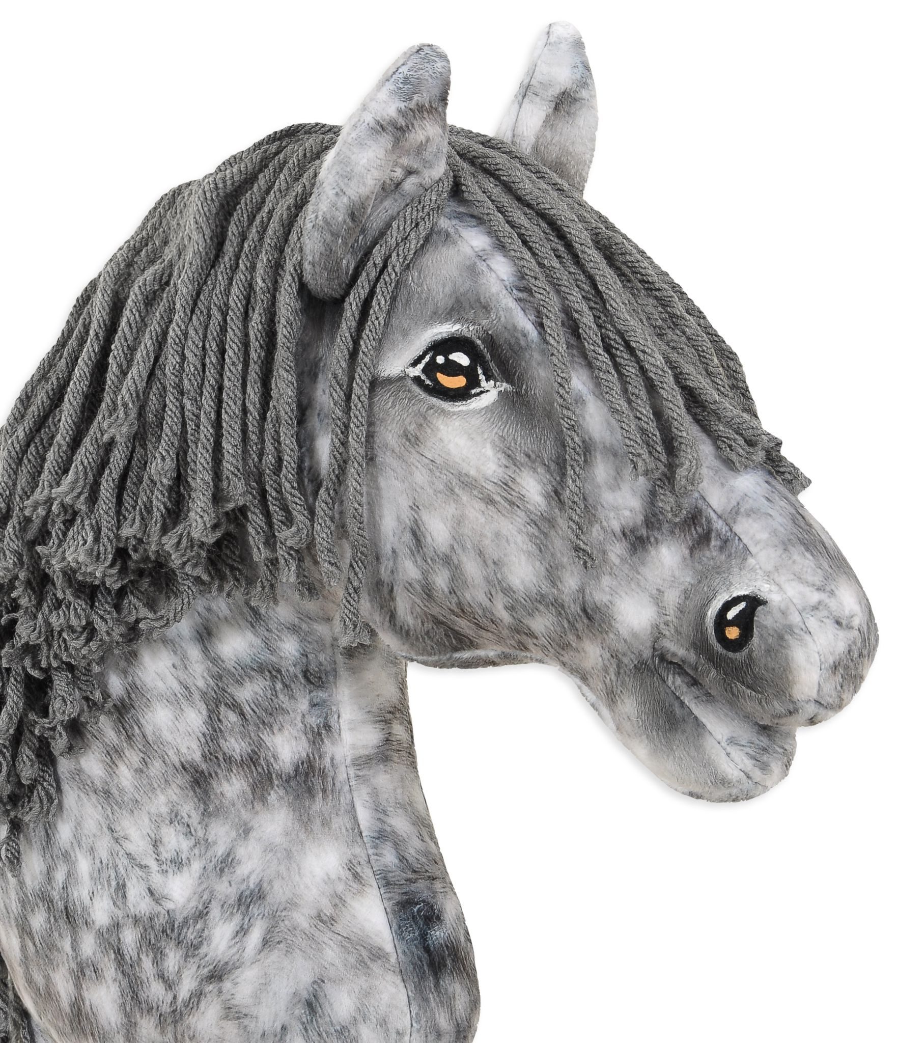 Hobby Horse Duży koń na kiju Premium - siwek jabłkowity z siwą grzywą A3
