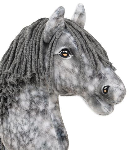 Hobby Horse Duży koń na kiju Premium - siwek jabłkowity z siwą grzywą A3