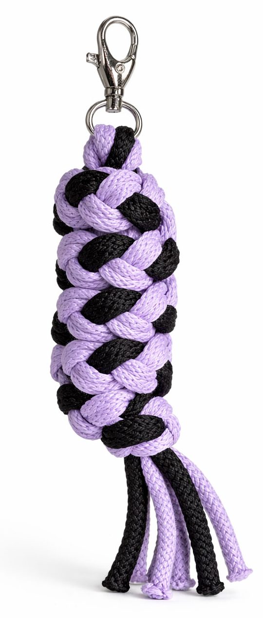 Uwiąz dla konia Hobby Horse pleciony ze sznurka – czarno-różowy