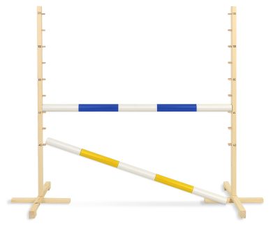 Przeszkoda skokowa do Hobby Horse 120cm, dwie belki - niebieska i żółta