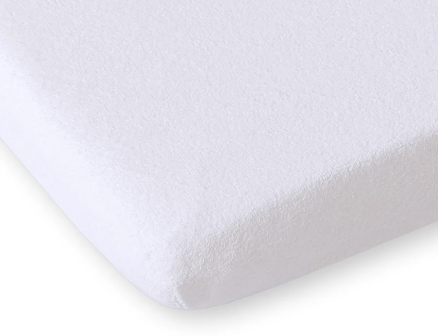 Prześcieradło frotte z gumką do łóżeczka 120x60cm - białe