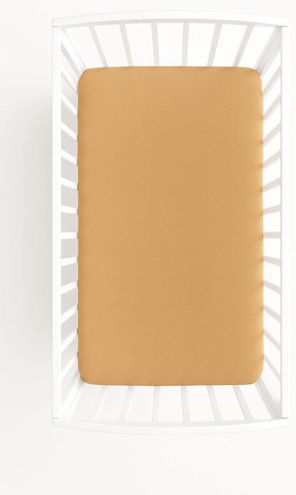 Prześcieradło frotte z gumką do łóżeczka 120x60cm - jasno brązowe