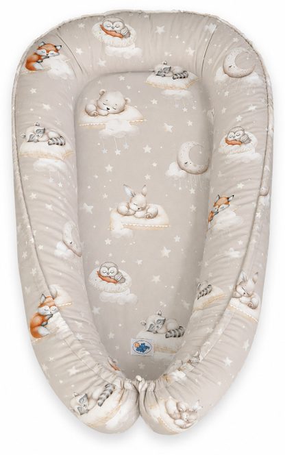 Kokon niemowlęcy dwustronny kojec otulacz Premium MY SWEET BABY- beżowy