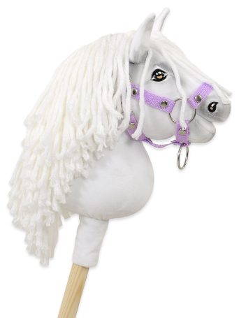 Hobby Horse Mały koń na kiju Premium biały z biała grzywą A5