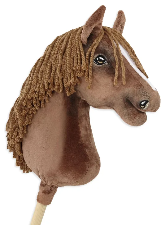 Hobby Horse Duży koń na kiju Premium - ciemny kasztan A3