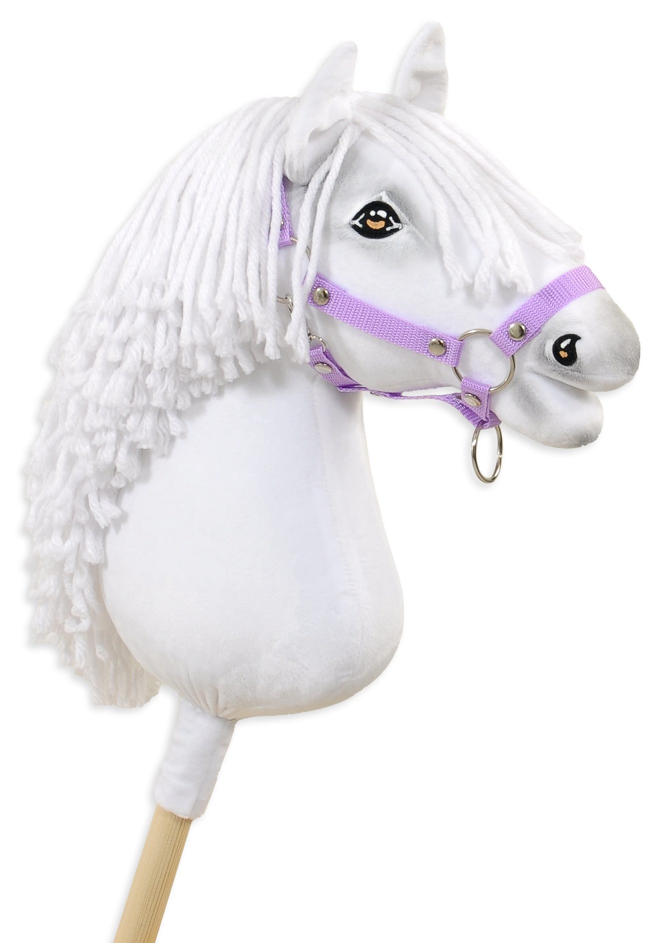 Hobby Horse Duży koń na kiju Premium - biały A3