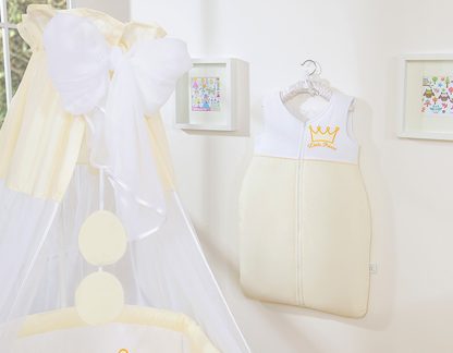 Śpiworek dla dzieci bawełniany M 6-12 mcy TOG 2.5 całoroczny ocieplany - Little Princess kremowy