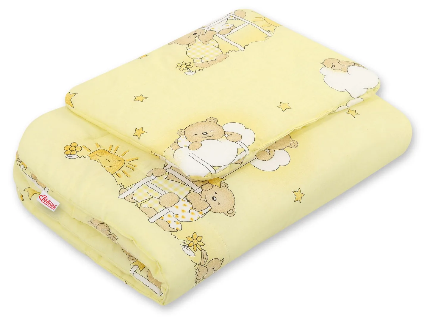 Komplet pościeli dla niemowląt z wypełnieniem 2-cz 75x100cm NEWBORN - misie niebieskie