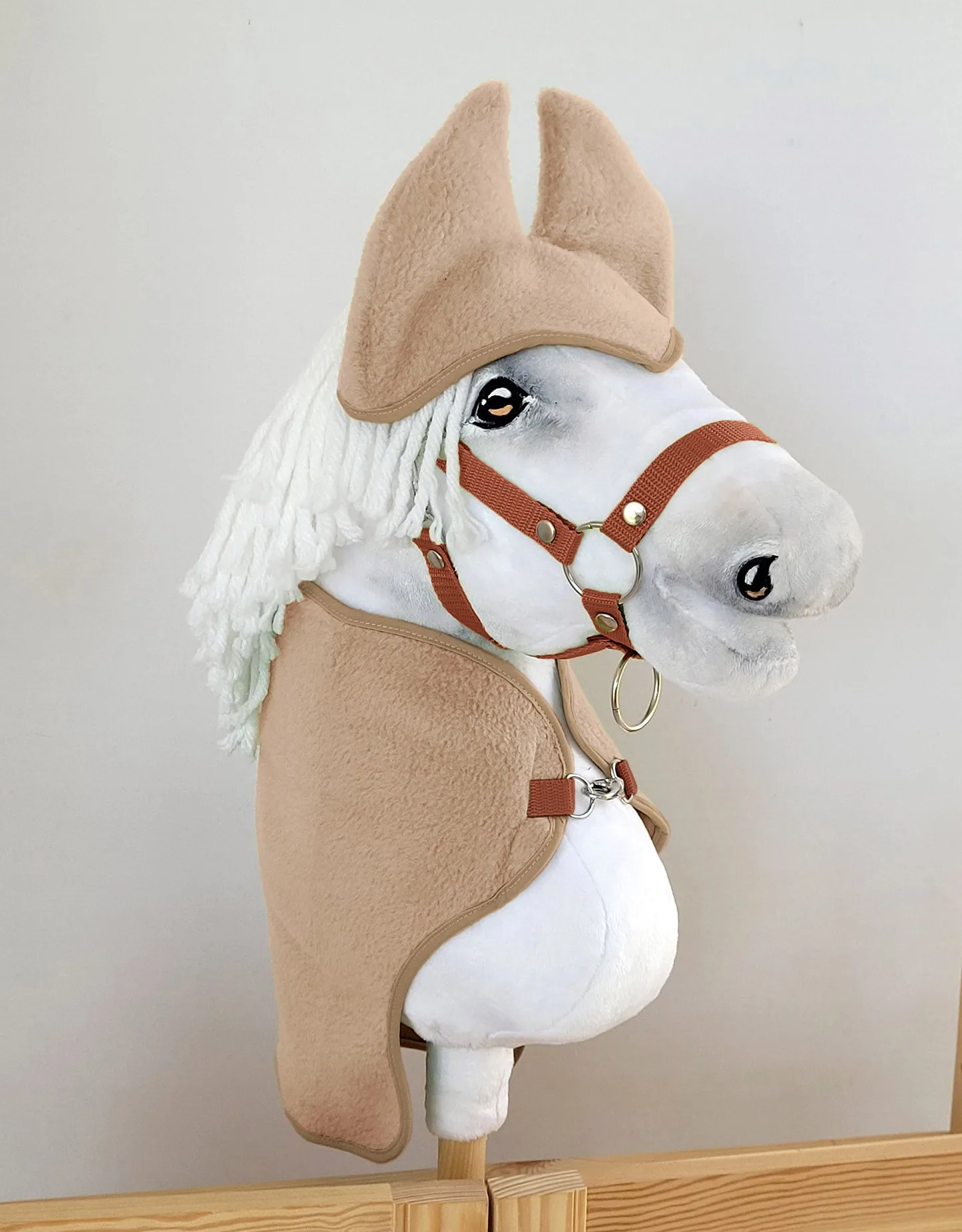 Zestaw dla Hobby Horse uniwersalny A4 i A5: polarowa derka + nauszniki – camel