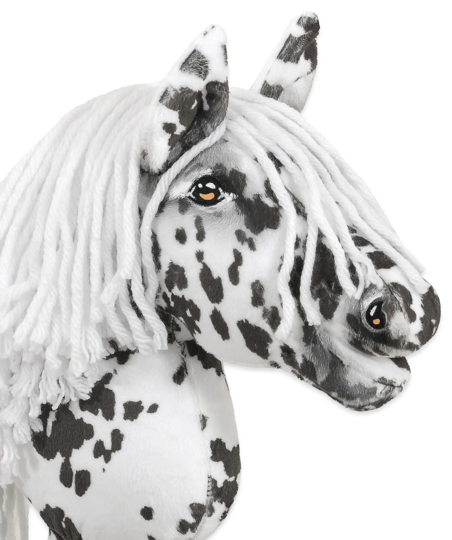 Hobby Horse Średni koń na kiju Premium tarantowaty biało-czarny z białą grzywą A4
