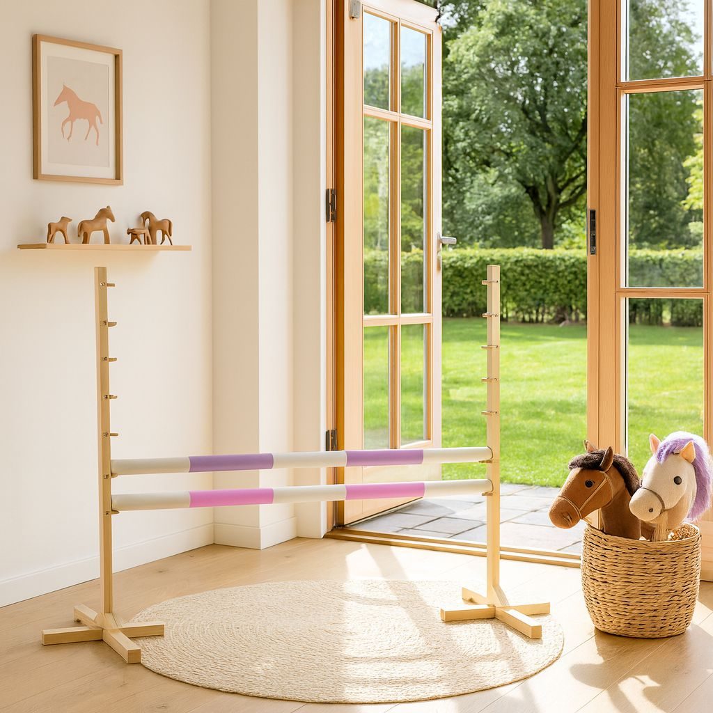 Przeszkoda skokowa do Hobby Horse 120cm, dwie belki - jasny fiolet i jasny róż