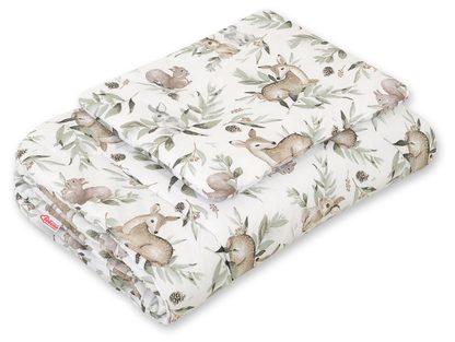 Komplet pościeli dla niemowląt z wypełnieniem 2-cz 75x100cm NEWBORN - misie niebieskie