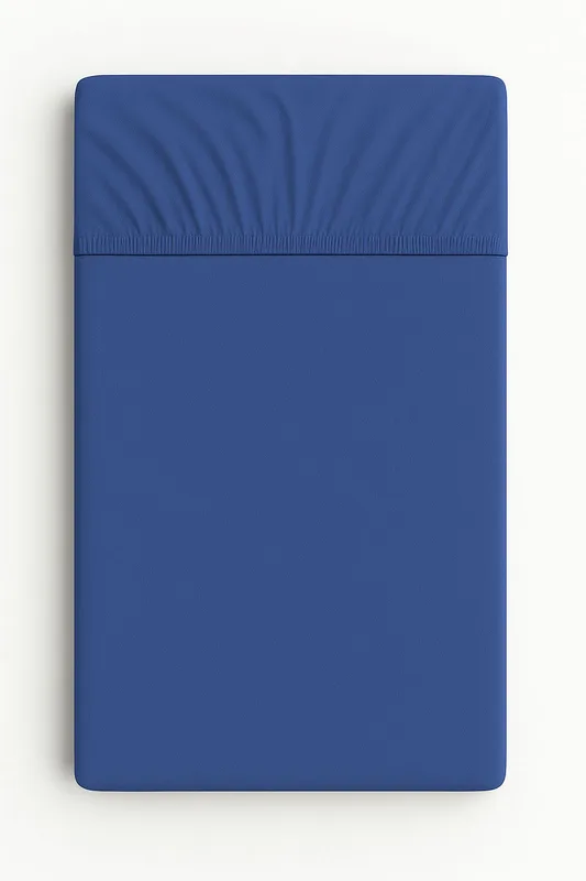 Prześcieradło jersey bawełna z gumką  do łóżeczka 120x60cm - ciemny niebieski