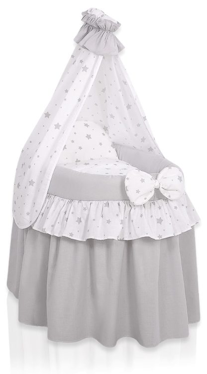 Wózek dla lalek Kosz Mojżesza dla lalek z baldachimem LITTLE PRINCESS różowy