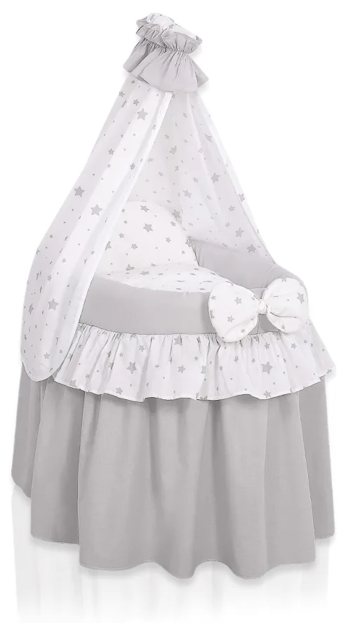 Wózek dla lalek Kosz Mojżesza dla lalek z baldachimem LITTLE PRINCESS różowy