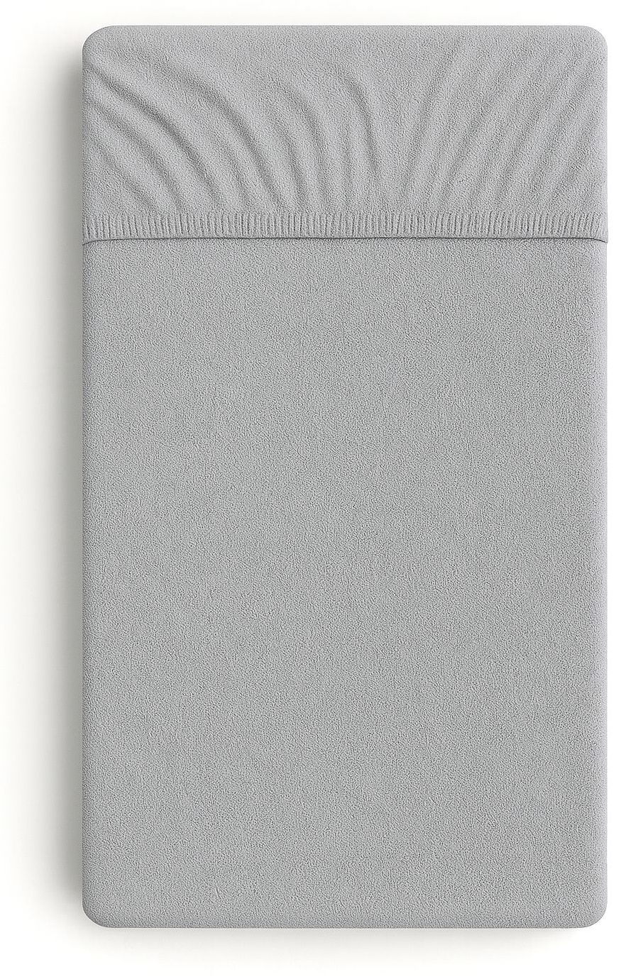 Prześcieradło frotte z gumką do łóżeczka 120x60cm - szare