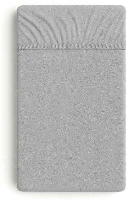 Prześcieradło frotte z gumką do łóżeczka 120x60cm - szare