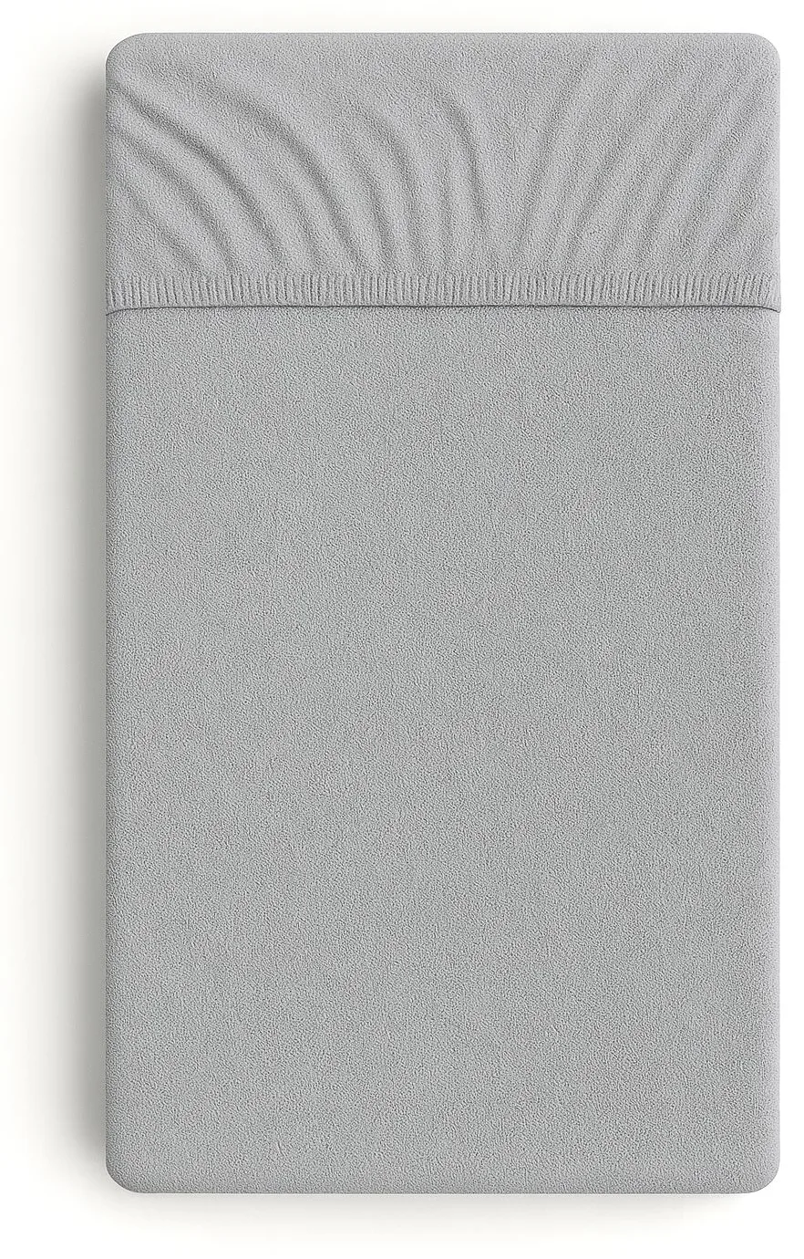Prześcieradło frotte z gumką do łóżeczka 120x60cm - szare