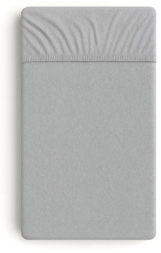 Prześcieradło frotte z gumką do łóżeczka 120x60cm - szare