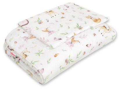Komplet pościeli dla niemowląt z wypełnieniem 2-cz 75x100cm NEWBORN - misie niebieskie
