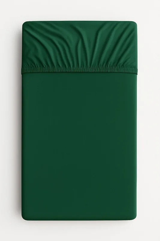 Prześcieradło jersey bawełna z gumką  do łóżeczka 120x60cm - butelowa zieleń