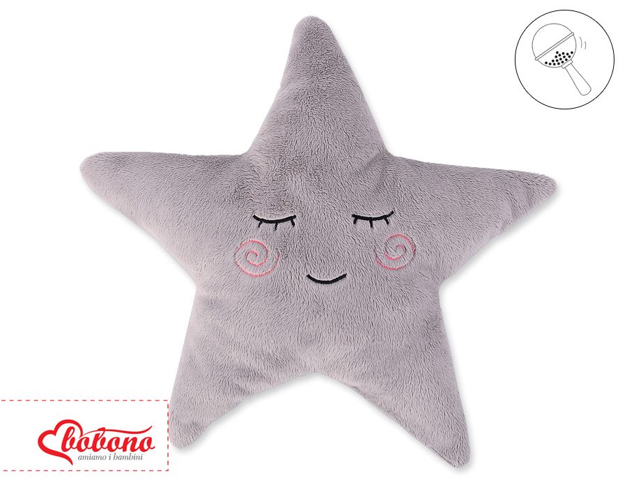 Poduszka Little STAR z grzechotką- szara