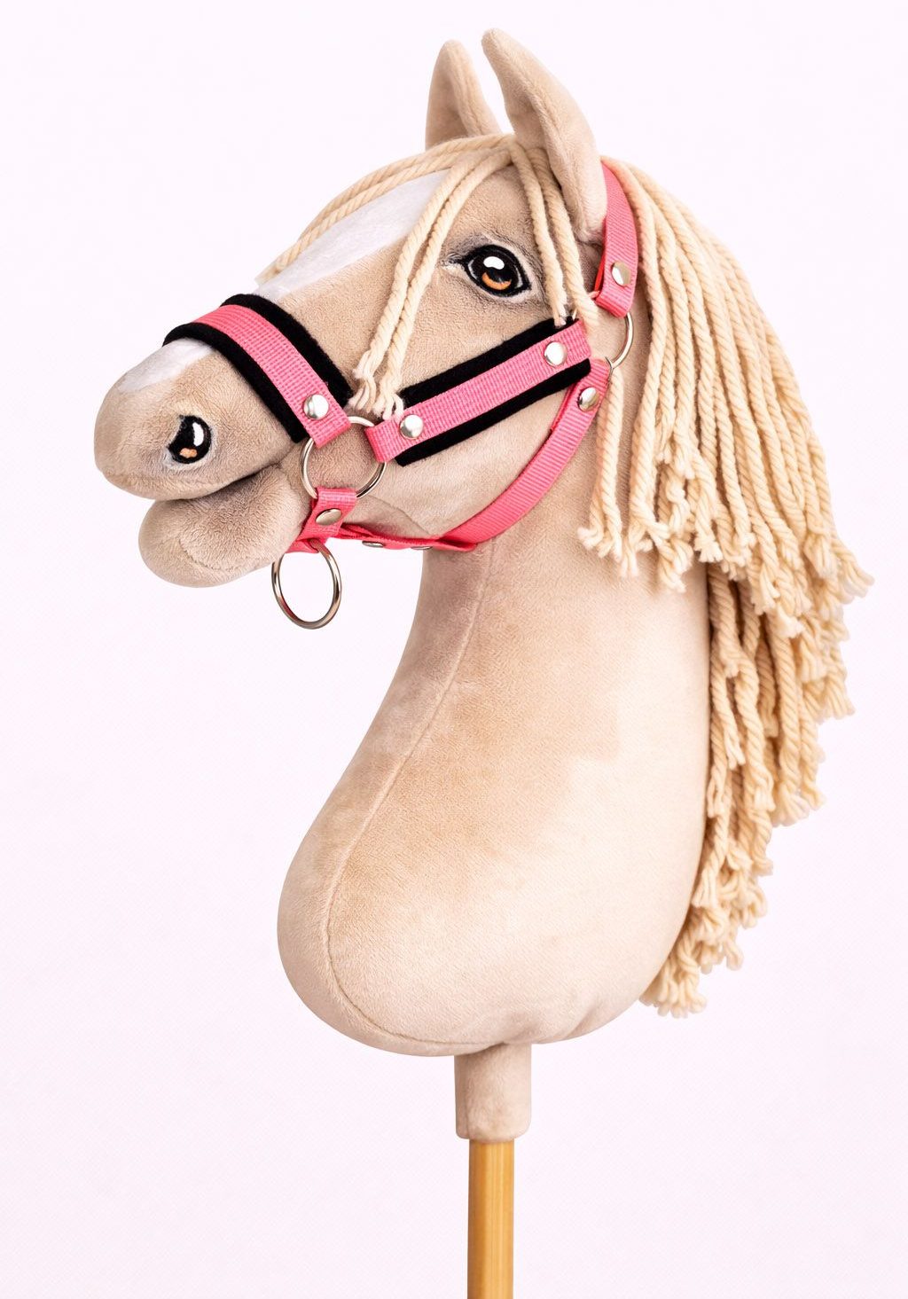 Kantar regulowany dla konia Hobby Horse A3 neon pink białym futerkiem