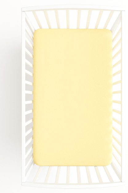 Prześcieradło frotte z gumką do łóżeczka 120x60cm - waniliowe
